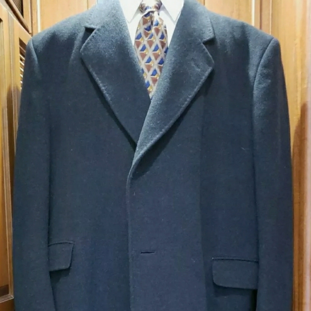 Mens Italian Cashmere Blend Overcoat Size 50